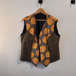Handmade Halloween Jack O Lantern Vest pumpkin fall festive